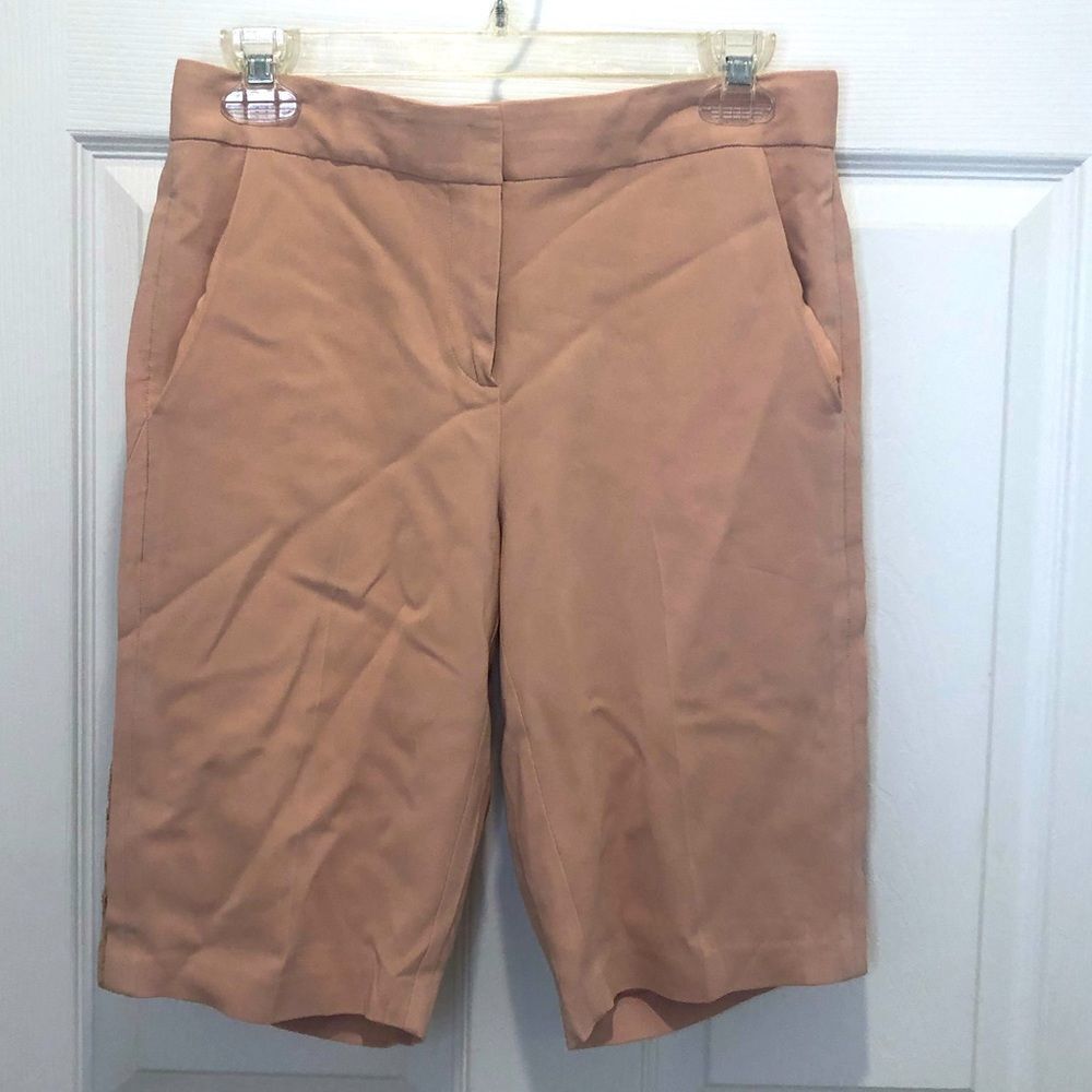 Rebecca Taylor pink midi Bermuda shorts with side lace detail, size 4